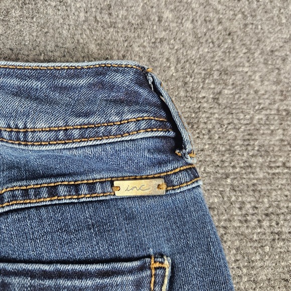 INC International Concepts Curvy Capri Jeans Dark Wash Embroidered Blue Size 0 - Picture 14 of 15